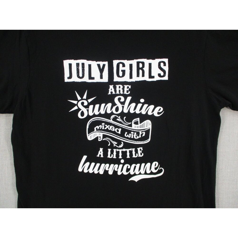 July Girls Sunshine‎ Graphic Tee Black Cotton Large Birthday Gift